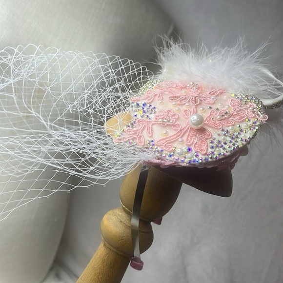 FASCINATOR BIRDCAGE VEIL “MARIE ANTOINETTE” #1036 CUSTOM MADE main image 12